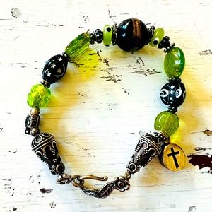 Sterling silver beaded bracelet